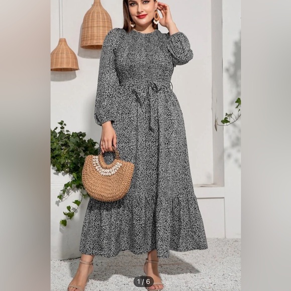 NWOT Smocked Animal Print Dress - Picture 2 of 2